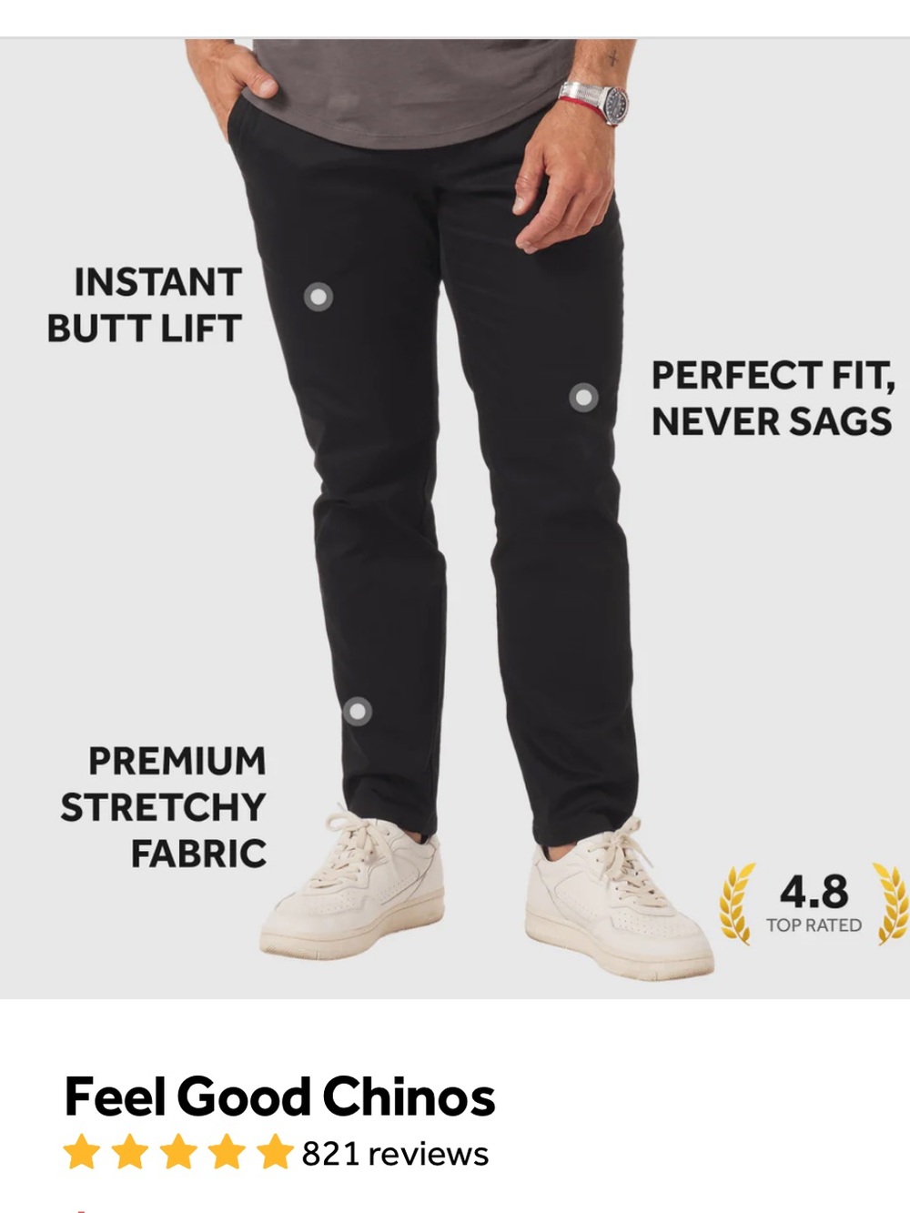 Perk Slim Fit + Stretch Chinos, Black, 40/30